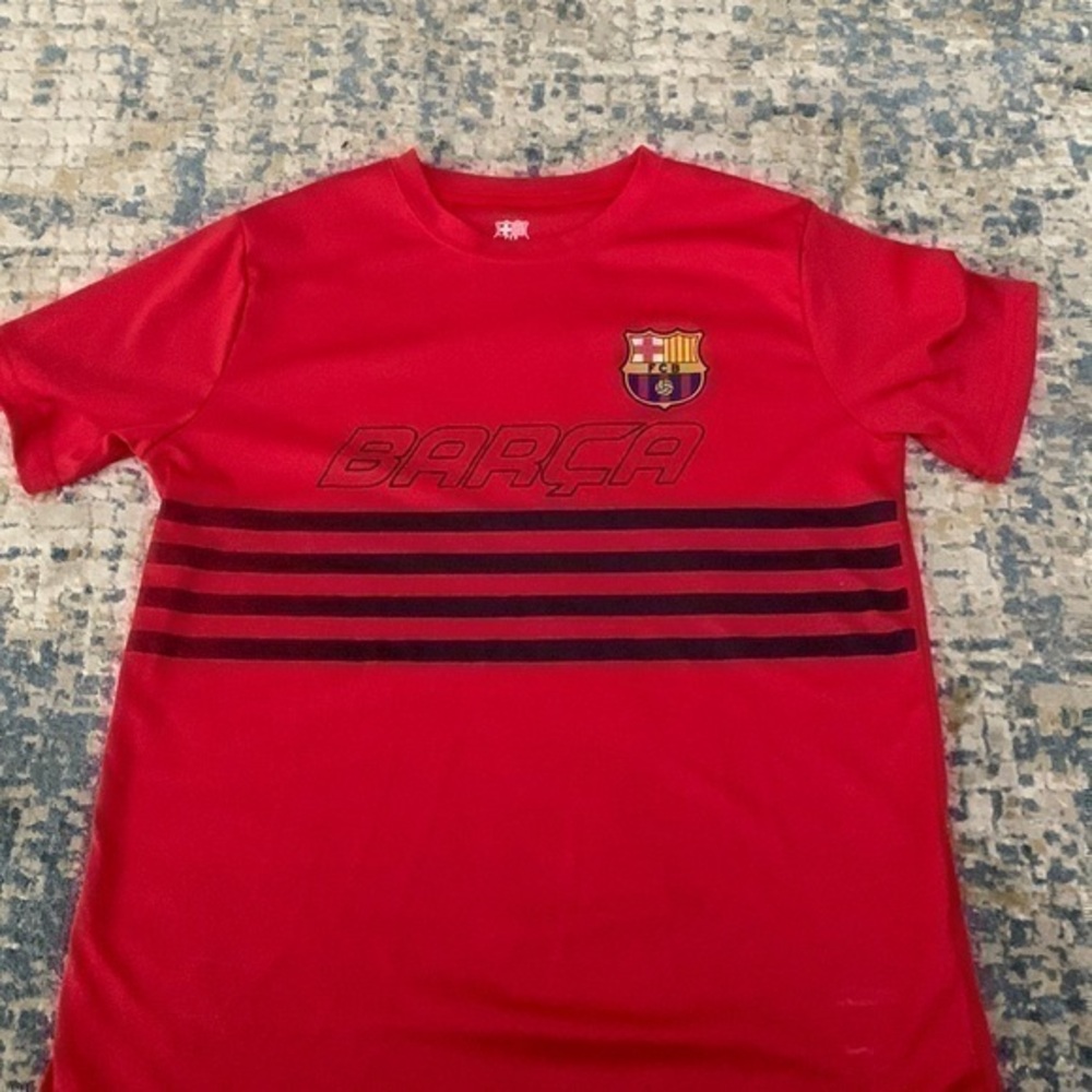 FCB Barcelona red youth boys soccer shirt